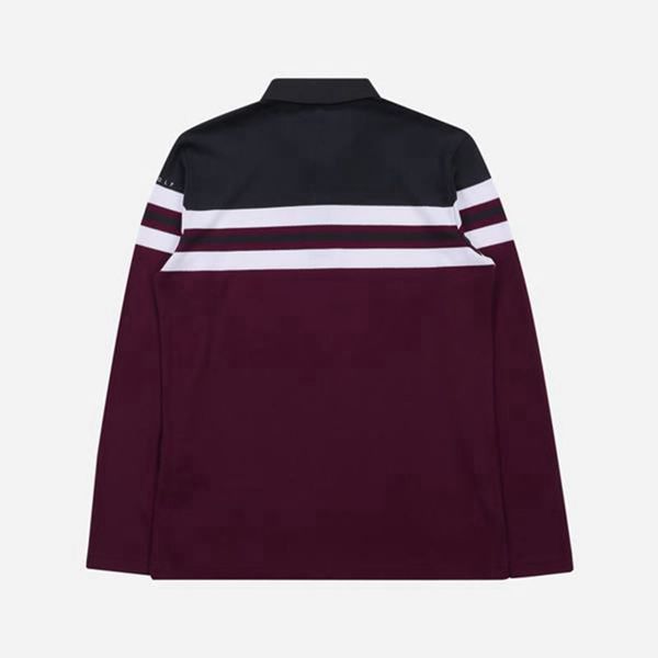 Camisas Polo Fila Homem Bordeaux - Fila Golf Color Block L/S Loja Online Portugal,ETVH-57480